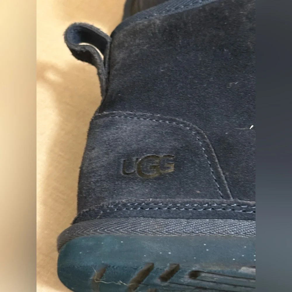 UGG Neumel Chukka Boots Men Navy Suede Lined With UGGplush Size 8